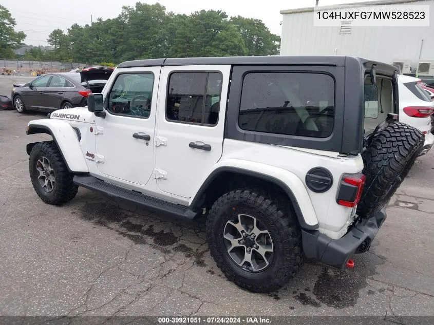 2021 Jeep Wrangler Unlimited Rubicon 4X4 VIN: 1C4HJXFG7MW528523 Lot: 39921051