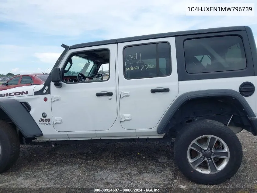 1C4HJXFN1MW796739 2021 Jeep Wrangler Unlimited Rubicon 4X4