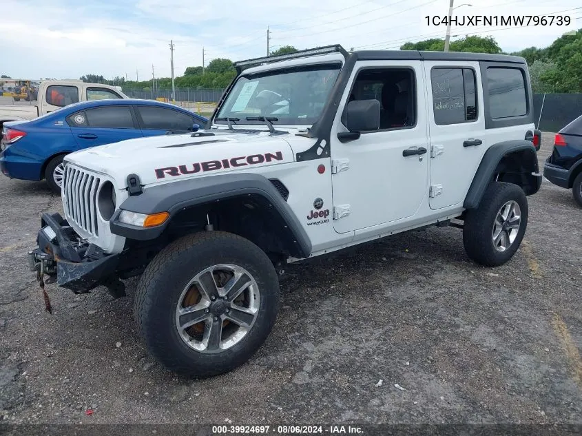 2021 Jeep Wrangler Unlimited Rubicon 4X4 VIN: 1C4HJXFN1MW796739 Lot: 39924697