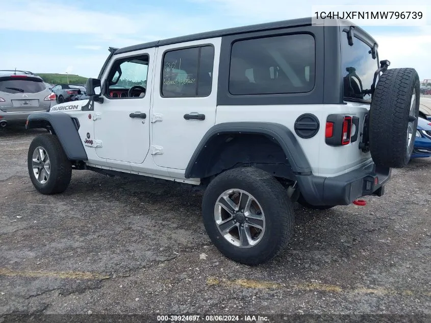 2021 Jeep Wrangler Unlimited Rubicon 4X4 VIN: 1C4HJXFN1MW796739 Lot: 39924697