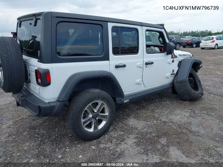 1C4HJXFN1MW796739 2021 Jeep Wrangler Unlimited Rubicon 4X4