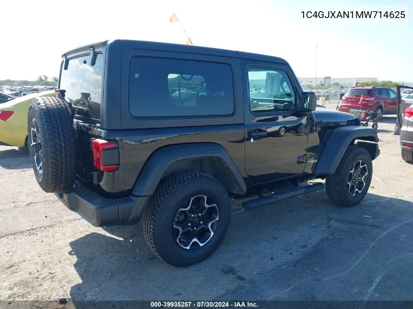 1C4GJXAN1MW714625 2021 Jeep Wrangler Sport S 4X4