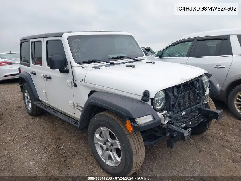 2021 Jeep Wrangler Unlimited Sport S 4X4 VIN: 1C4HJXDG8MW524502 Lot: 39941286