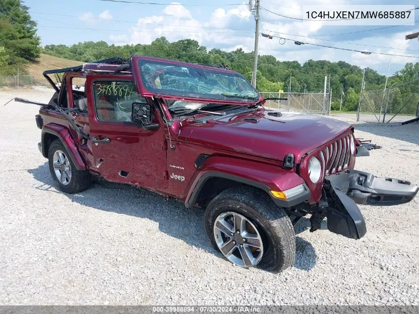 2021 Jeep Wrangler Unlimited Sahara 4X4 VIN: 1C4HJXEN7MW685887 Lot: 39988894