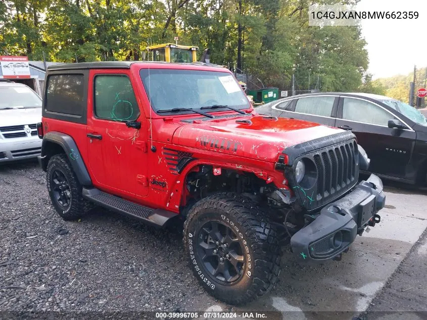 2021 Jeep Wrangler Sport VIN: 1C4GJXAN8MW662359 Lot: 39996705