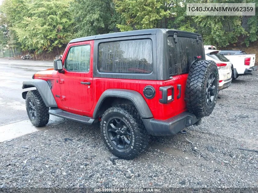 2021 Jeep Wrangler Sport VIN: 1C4GJXAN8MW662359 Lot: 39996705