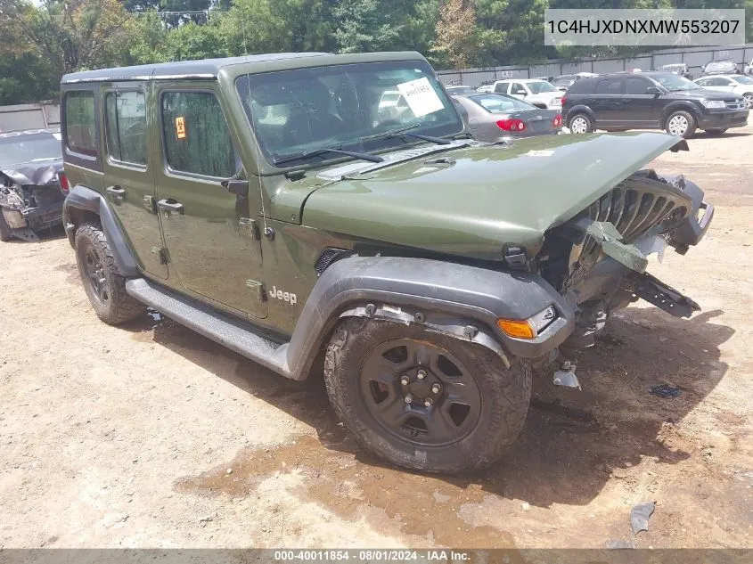 2021 Jeep Wrangler Unlimited Sport 4X4 VIN: 1C4HJXDNXMW553207 Lot: 40011854