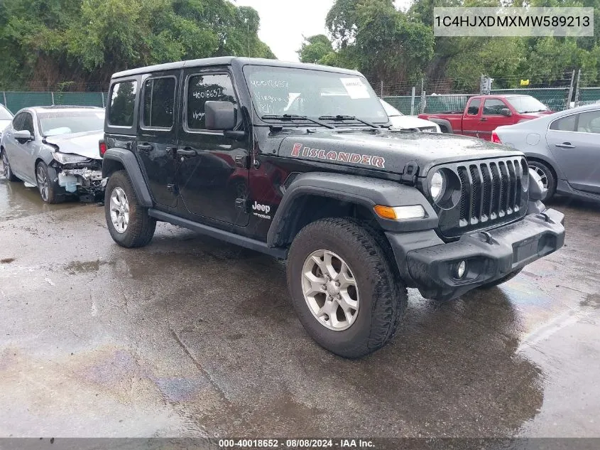 2021 Jeep Wrangler Unlimited Islander 4X4 VIN: 1C4HJXDMXMW589213 Lot: 40018652