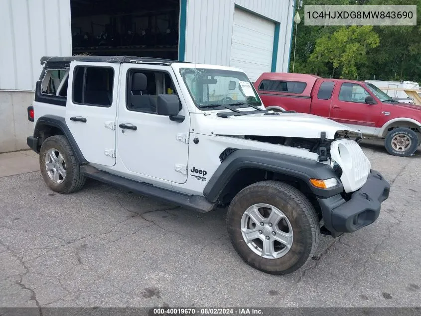 2021 Jeep Wrangler Unlimited Sport S 4X4 VIN: 1C4HJXDG8MW843690 Lot: 40019670