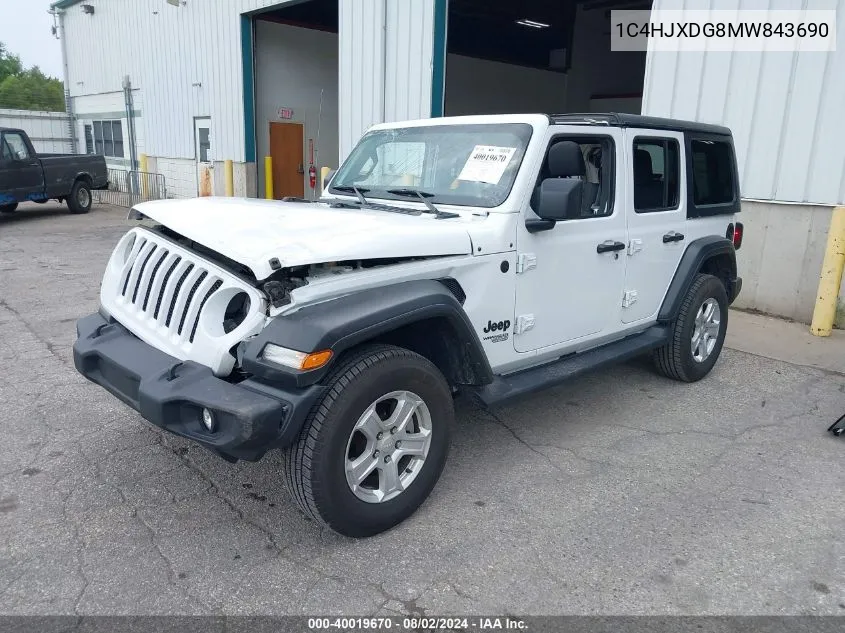 2021 Jeep Wrangler Unlimited Sport S 4X4 VIN: 1C4HJXDG8MW843690 Lot: 40019670