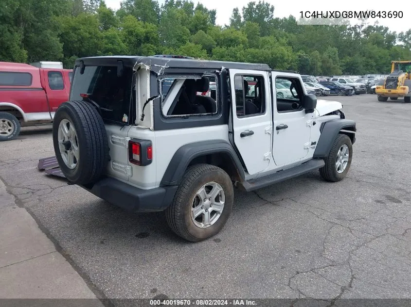 2021 Jeep Wrangler Unlimited Sport S 4X4 VIN: 1C4HJXDG8MW843690 Lot: 40019670