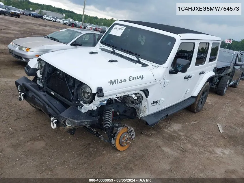 1C4HJXEG5MW764573 2021 Jeep Wrangler Unlimited Sahara Altitude 4X4