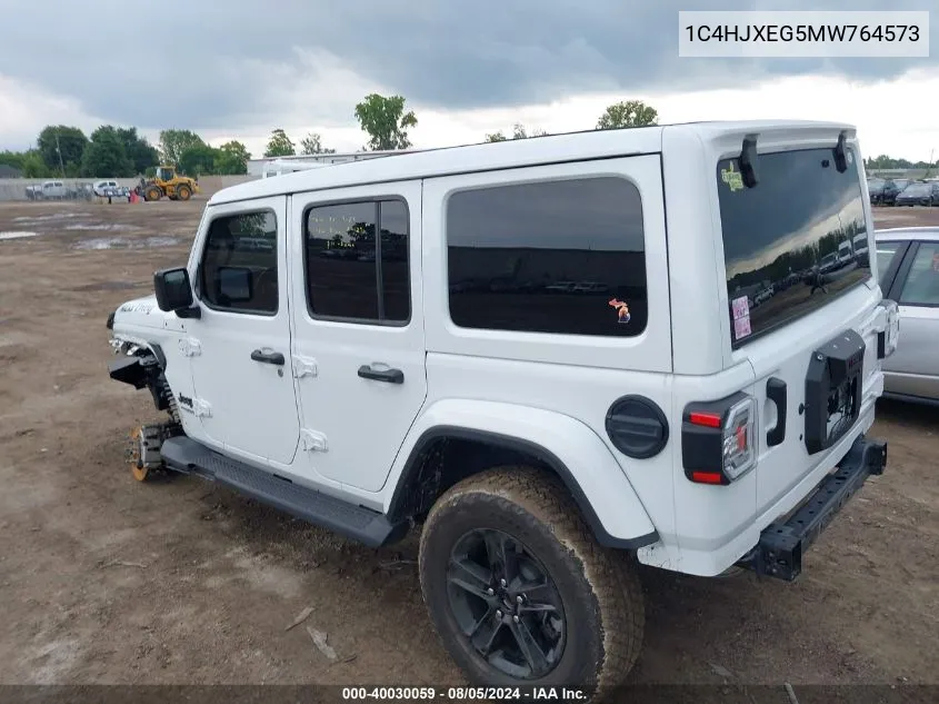 2021 Jeep Wrangler Unlimited Sahara Altitude 4X4 VIN: 1C4HJXEG5MW764573 Lot: 40030059