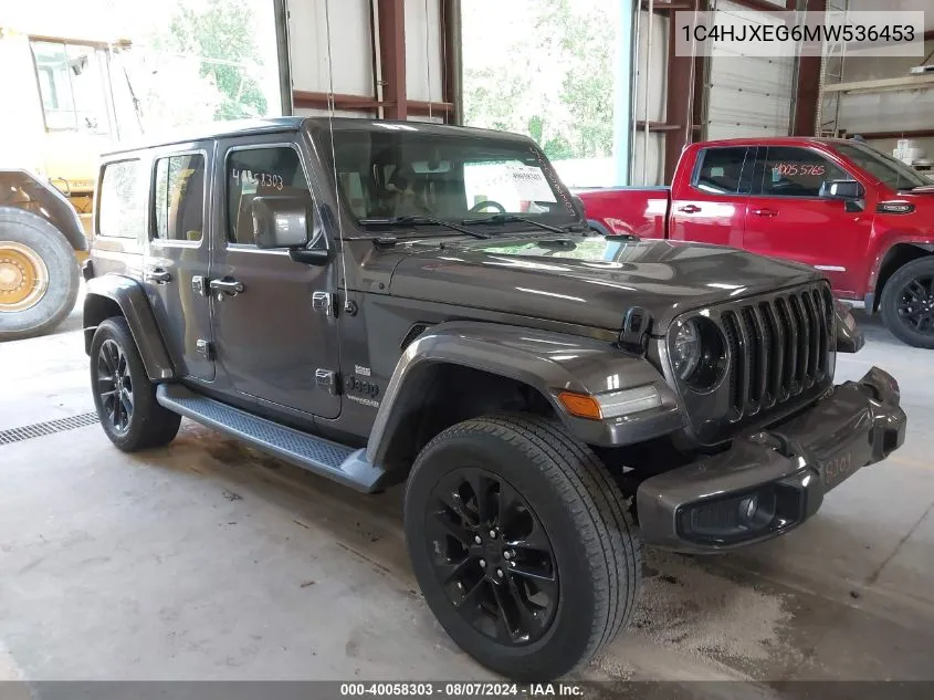 2021 Jeep Wrangler Unlimited High Altitude 4X4 VIN: 1C4HJXEG6MW536453 Lot: 40058303