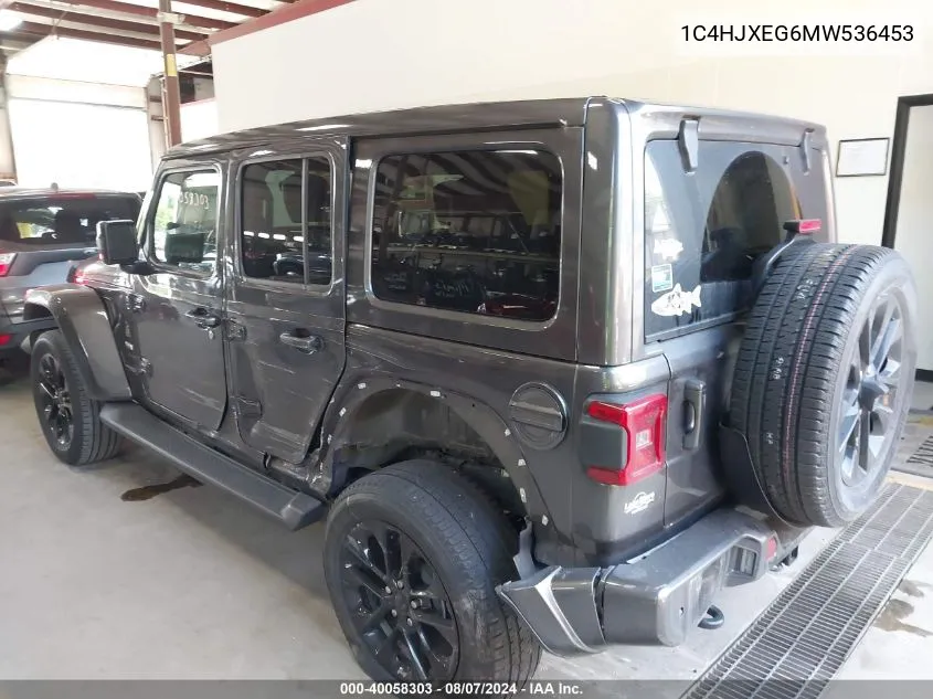 2021 Jeep Wrangler Unlimited High Altitude 4X4 VIN: 1C4HJXEG6MW536453 Lot: 40058303