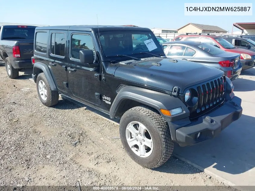 2021 Jeep Wrangler Unlimited Sport VIN: 1C4HJXDN2MW625887 Lot: 40059575