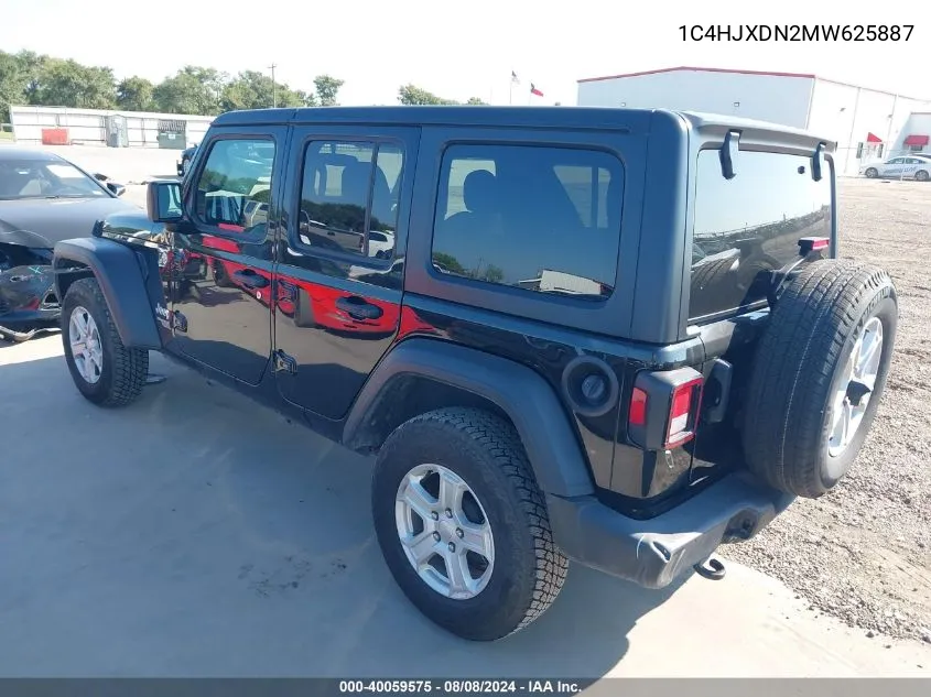 1C4HJXDN2MW625887 2021 Jeep Wrangler Unlimited Sport