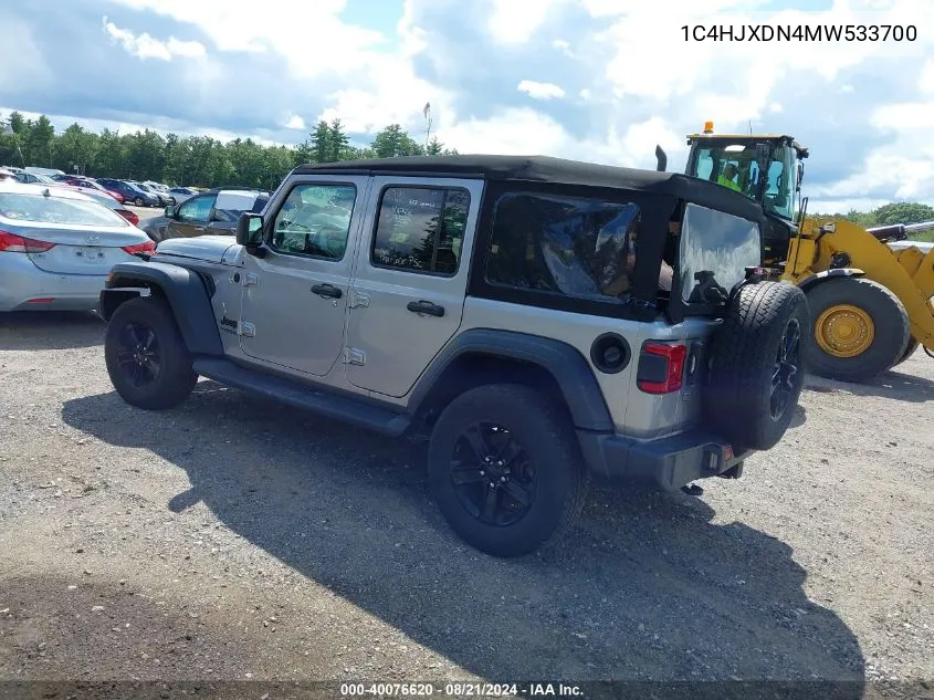 1C4HJXDN4MW533700 2021 Jeep Wrangler Unlimited Sport Altitude 4X4