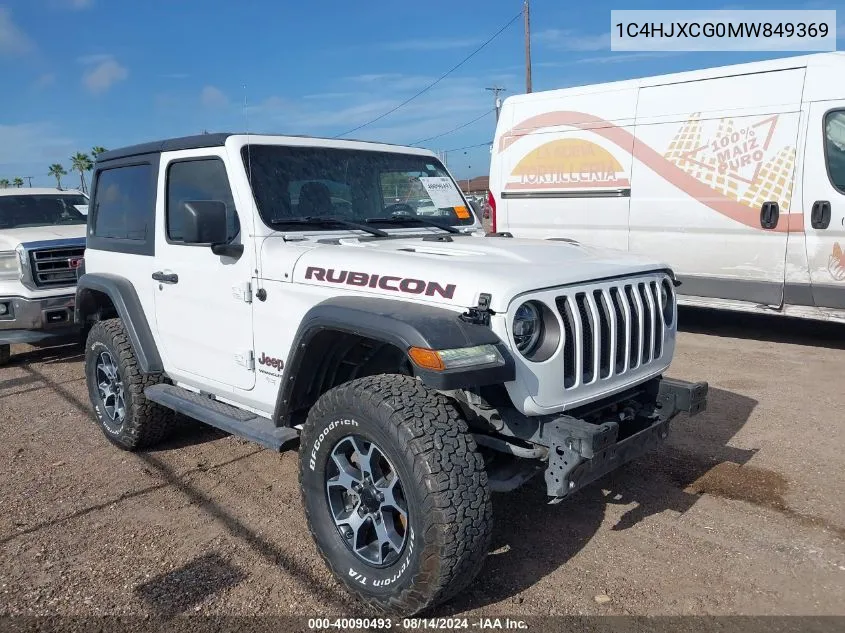 2021 Jeep Wrangler Rubicon 4X4 VIN: 1C4HJXCG0MW849369 Lot: 40090493