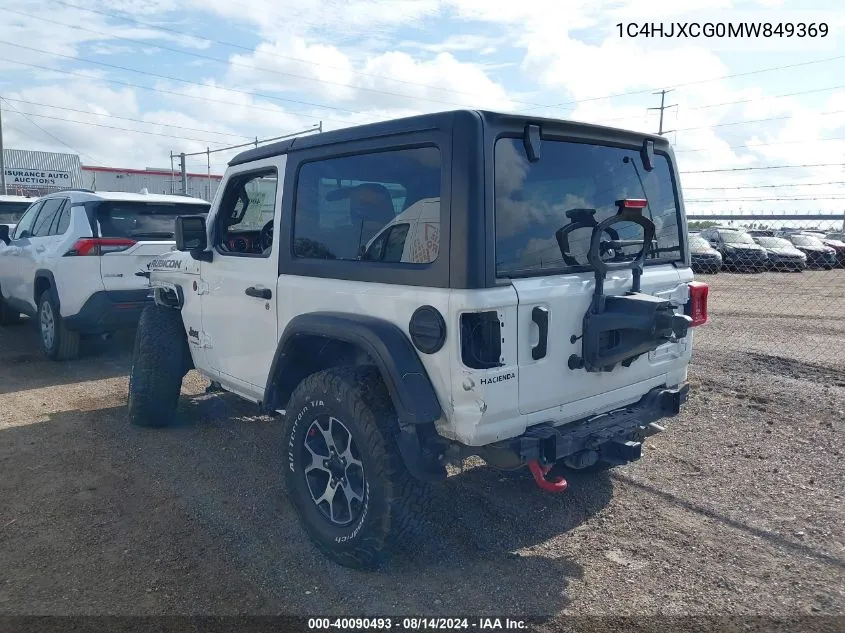 2021 Jeep Wrangler Rubicon 4X4 VIN: 1C4HJXCG0MW849369 Lot: 40090493