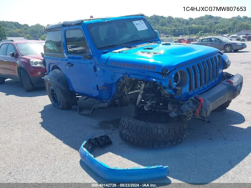 2021 Jeep Wrangler Rubicon 4X4 VIN: 1C4HJXCG7MW807653 Lot: 40142726