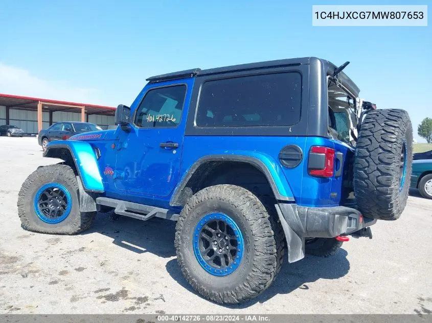 1C4HJXCG7MW807653 2021 Jeep Wrangler Rubicon 4X4