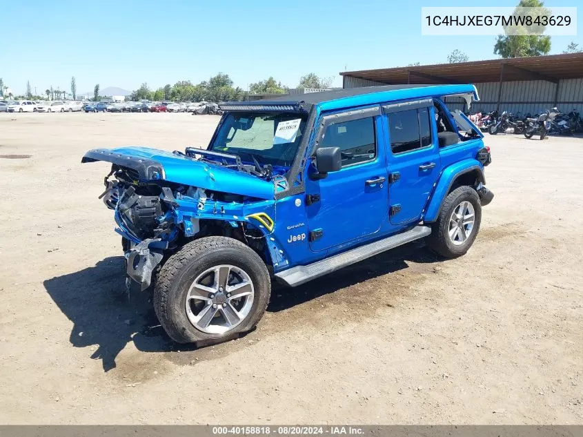 1C4HJXEG7MW843629 2021 Jeep Wrangler Unlimited Sahara 4X4