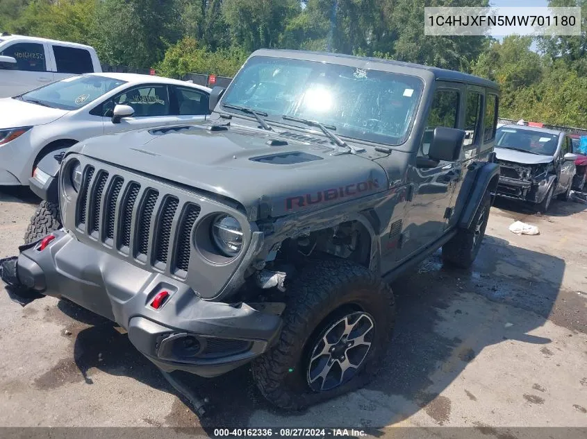 2021 Jeep Wrangler Unlimited Rubicon 4X4 VIN: 1C4HJXFN5MW701180 Lot: 40162336