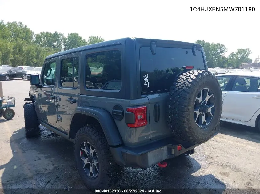 1C4HJXFN5MW701180 2021 Jeep Wrangler Unlimited Rubicon 4X4