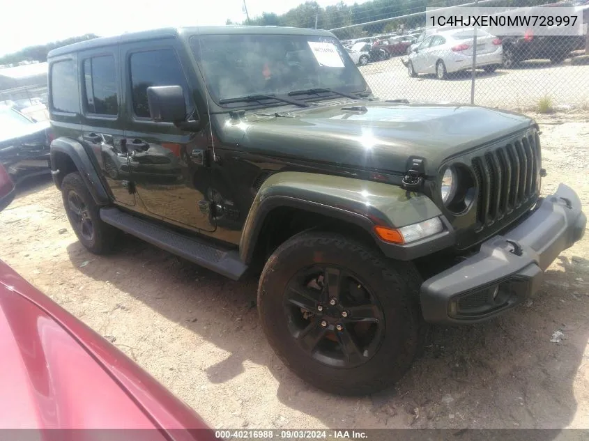 1C4HJXEN0MW728997 2021 Jeep Wrangler Unlimited Sahara Altitude 4X4