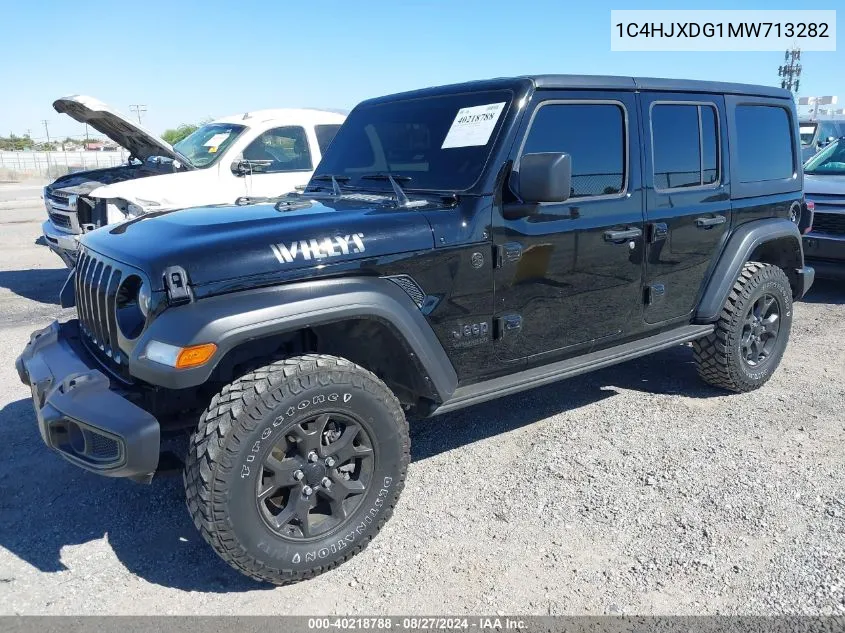 1C4HJXDG1MW713282 2021 Jeep Wrangler Unlimited Willys 4X4