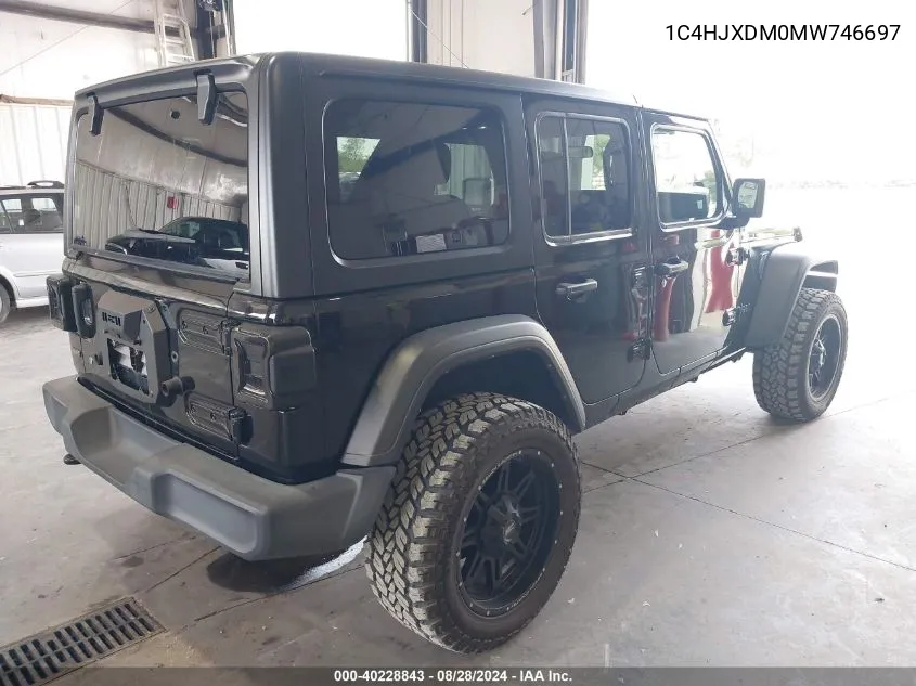 2021 Jeep Wrangler Unlimited Sport 4X4 VIN: 1C4HJXDM0MW746697 Lot: 40228843