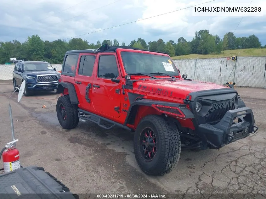 1C4HJXDN0MW632238 2021 Jeep Wrangler Unlimited Freedom 4X4