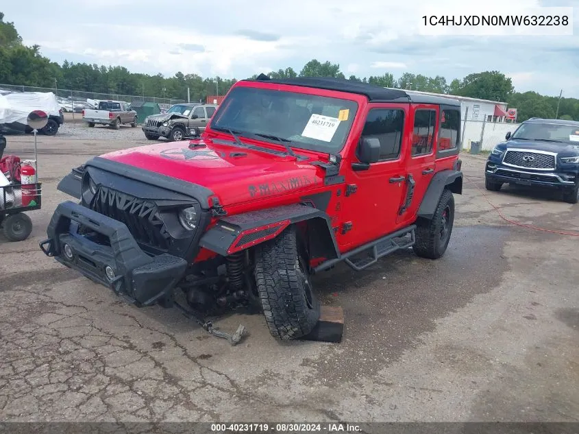 2021 Jeep Wrangler Unlimited Freedom 4X4 VIN: 1C4HJXDN0MW632238 Lot: 40231719