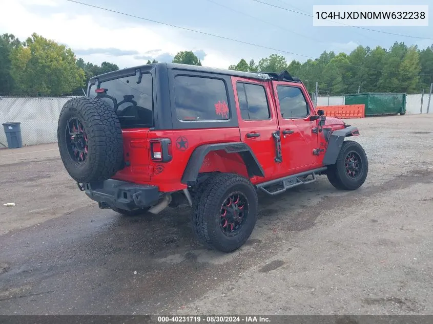 2021 Jeep Wrangler Unlimited Freedom 4X4 VIN: 1C4HJXDN0MW632238 Lot: 40231719