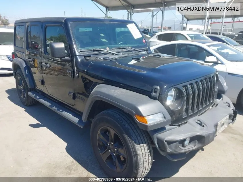 1C4HJXDN5MW778442 2021 Jeep Wrangler Unlimited Sport