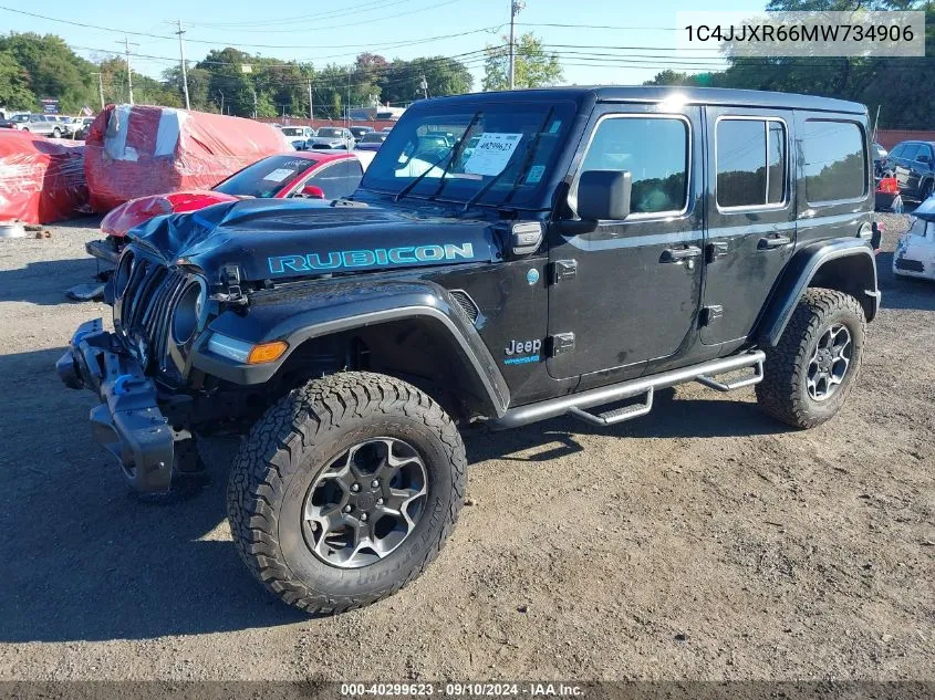 2021 Jeep Wrangler Unlimited Rubicon 4Xe VIN: 1C4JJXR66MW734906 Lot: 40299623