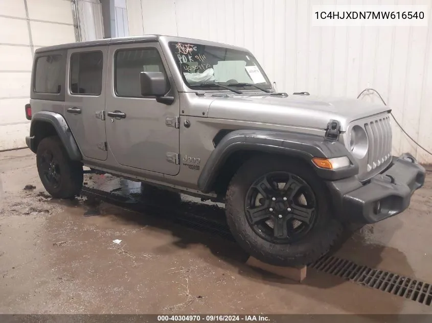 2021 Jeep Wrangler Unlimited Sport S 4X4 VIN: 1C4HJXDN7MW616540 Lot: 40304970