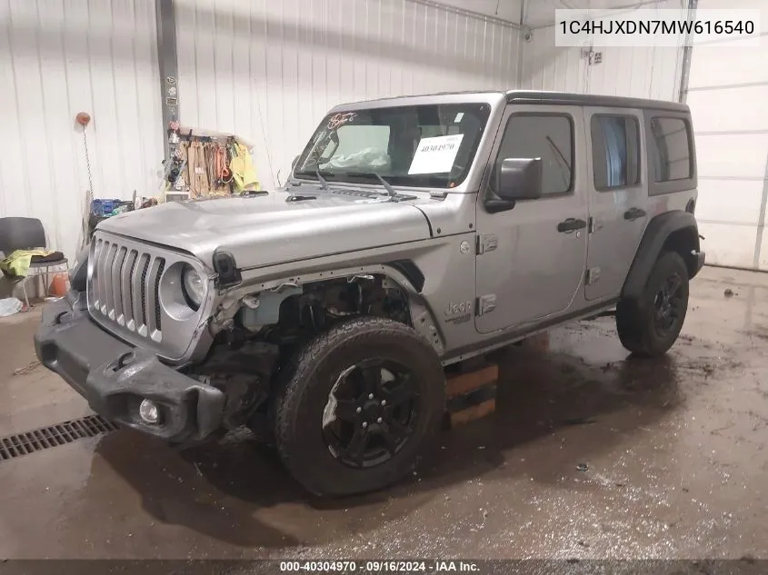 1C4HJXDN7MW616540 2021 Jeep Wrangler Unlimited Sport S 4X4