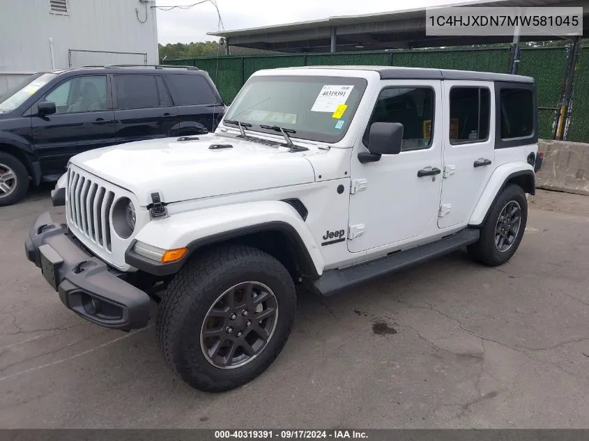 2021 Jeep Wrangler Unlimited 80Th Anniversary 4X4 VIN: 1C4HJXDN7MW581045 Lot: 40319391