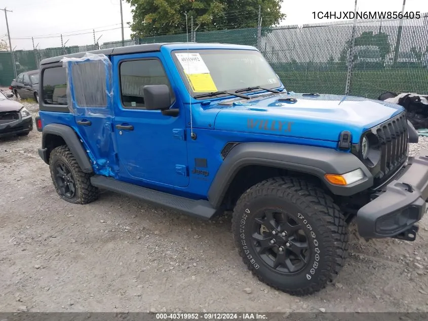 2021 Jeep Wrangler Unlimited Willys 4X4 VIN: 1C4HJXDN6MW856405 Lot: 40319952