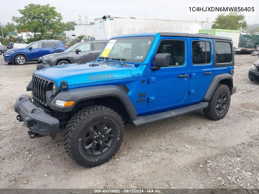 2021 Jeep Wrangler Unlimited Willys 4X4 VIN: 1C4HJXDN6MW856405 Lot: 40319952