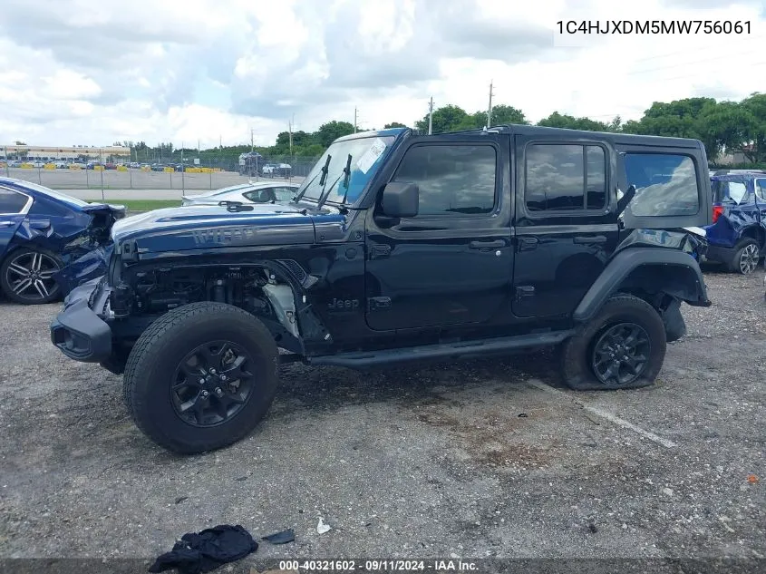 2021 Jeep Wrangler Unlimited Sport VIN: 1C4HJXDM5MW756061 Lot: 40321602