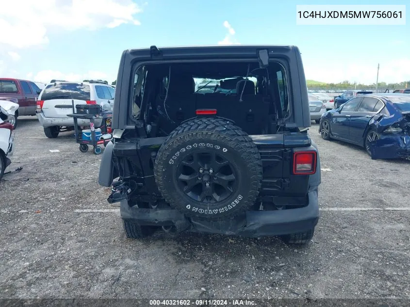 2021 Jeep Wrangler Unlimited Sport VIN: 1C4HJXDM5MW756061 Lot: 40321602