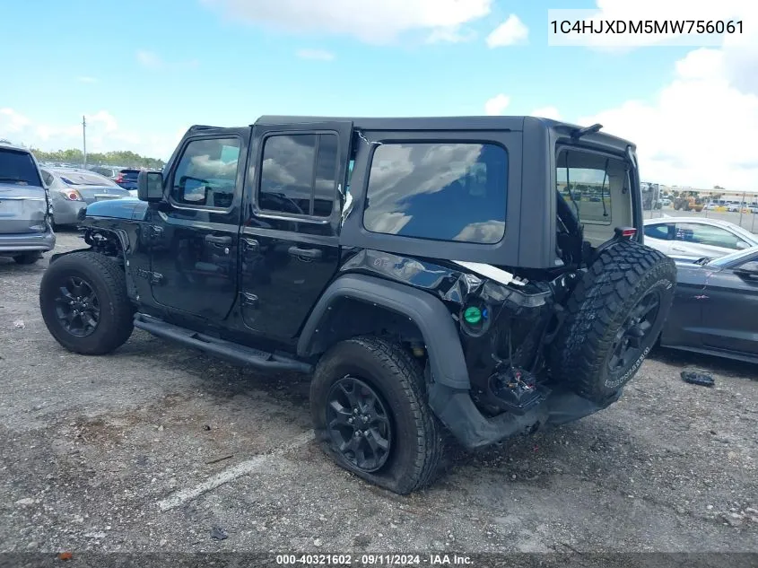 2021 Jeep Wrangler Unlimited Sport VIN: 1C4HJXDM5MW756061 Lot: 40321602