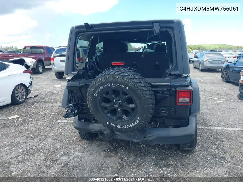 2021 Jeep Wrangler Unlimited Sport VIN: 1C4HJXDM5MW756061 Lot: 40321602