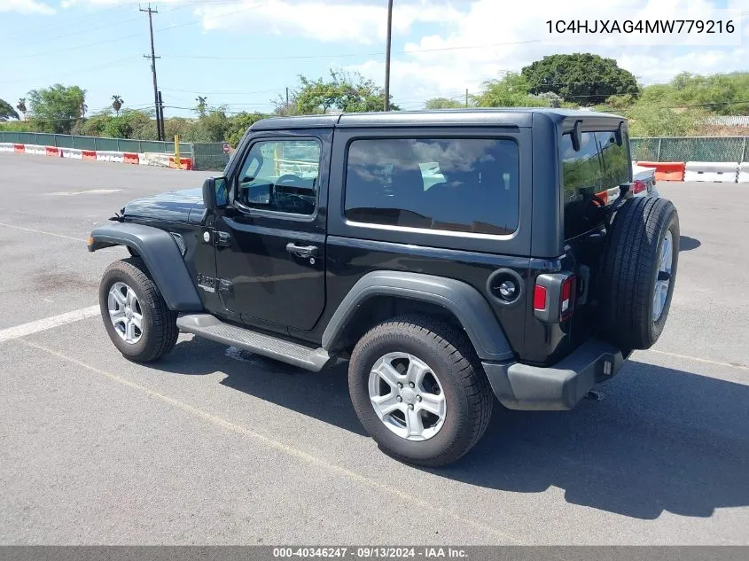 2021 Jeep Wrangler Sport S 4X4 VIN: 1C4HJXAG4MW779216 Lot: 40346247