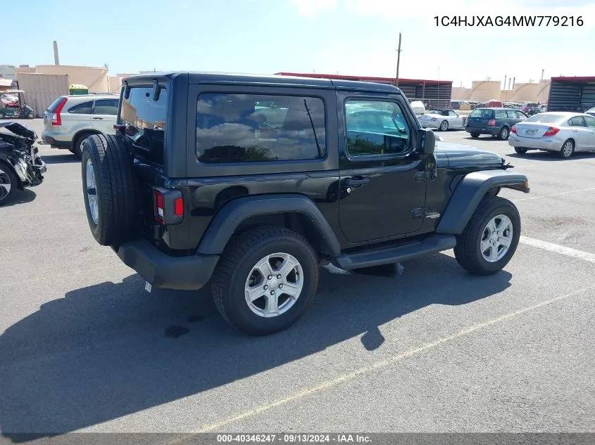 2021 Jeep Wrangler Sport S 4X4 VIN: 1C4HJXAG4MW779216 Lot: 40346247