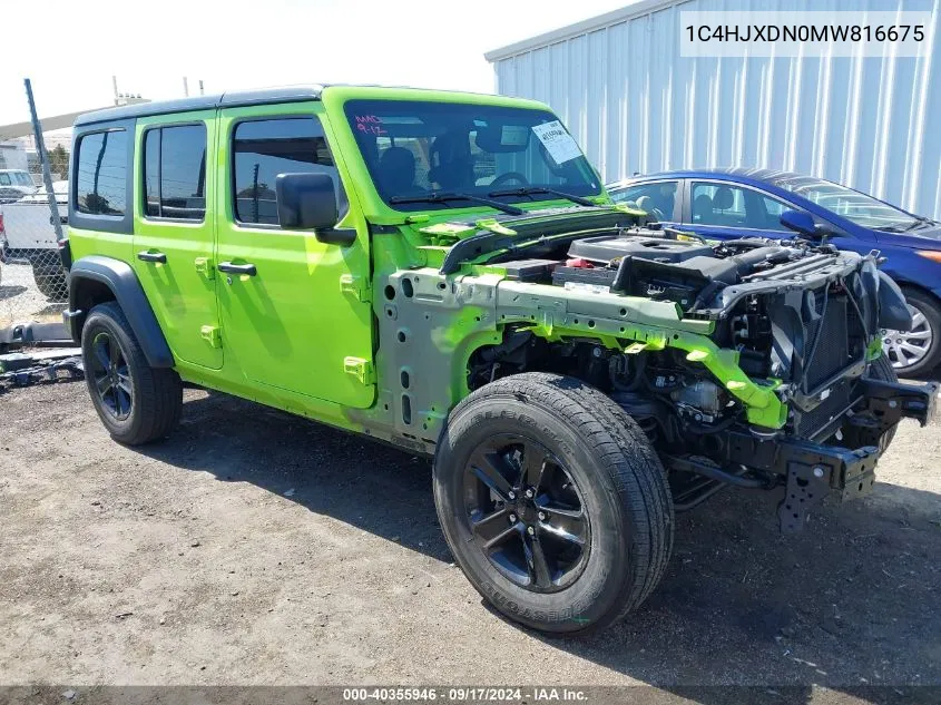 2021 Jeep Wrangler Unlimited Sport Altitude 4X4 VIN: 1C4HJXDN0MW816675 Lot: 40355946