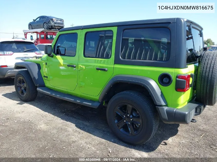 2021 Jeep Wrangler Unlimited Sport Altitude 4X4 VIN: 1C4HJXDN0MW816675 Lot: 40355946